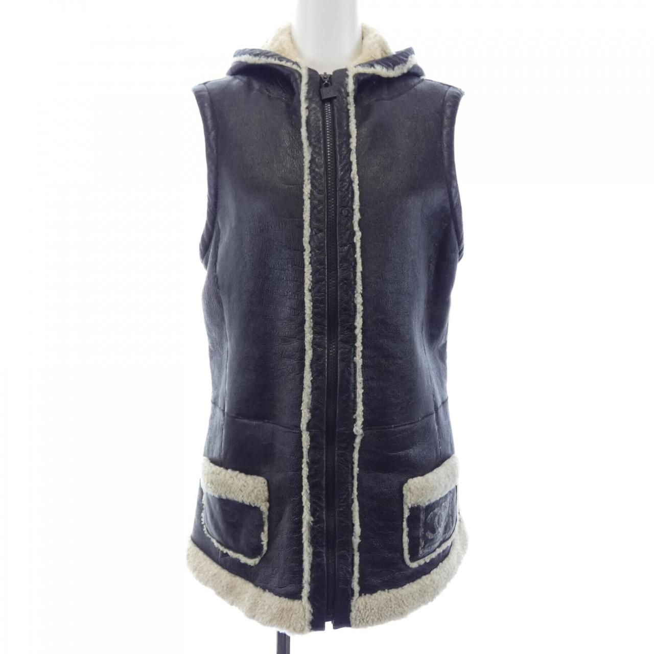 Chanel Shearling Vest Black