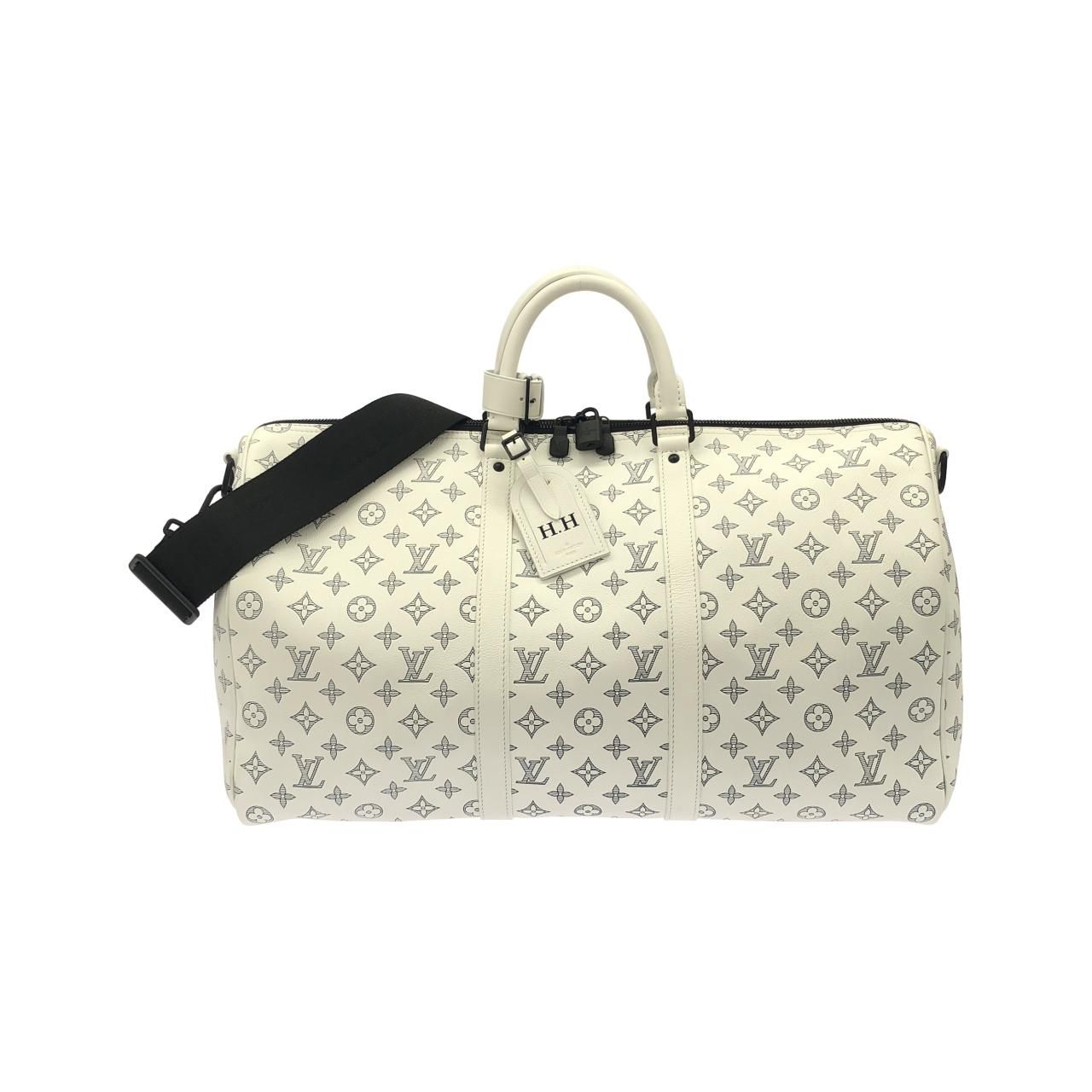 Louis Vuitton Monogram Shadow Keepall Bandouliere 50 cm Boston Bag