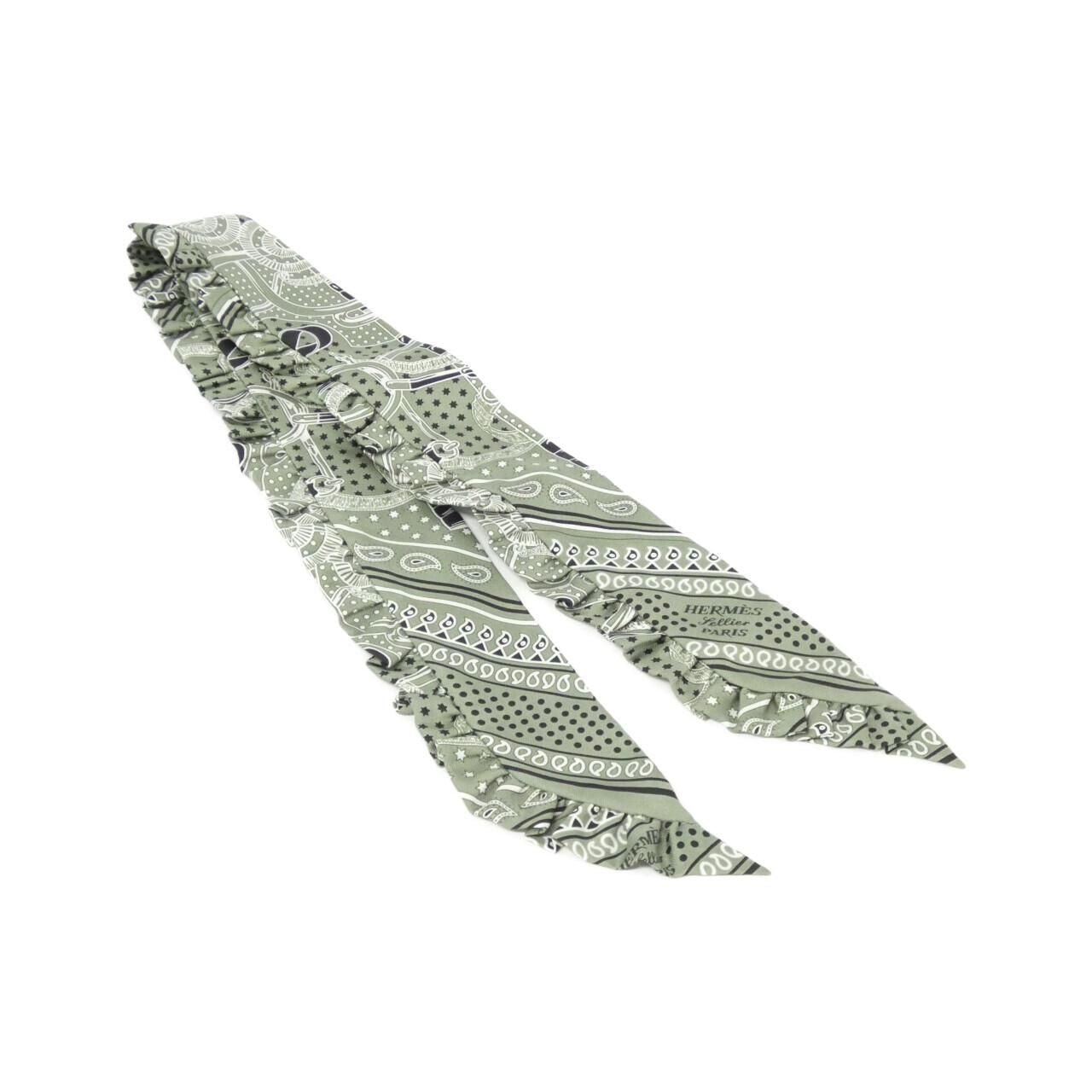 Hermes Eperon D'or Bandana Twilly Frill Scarf