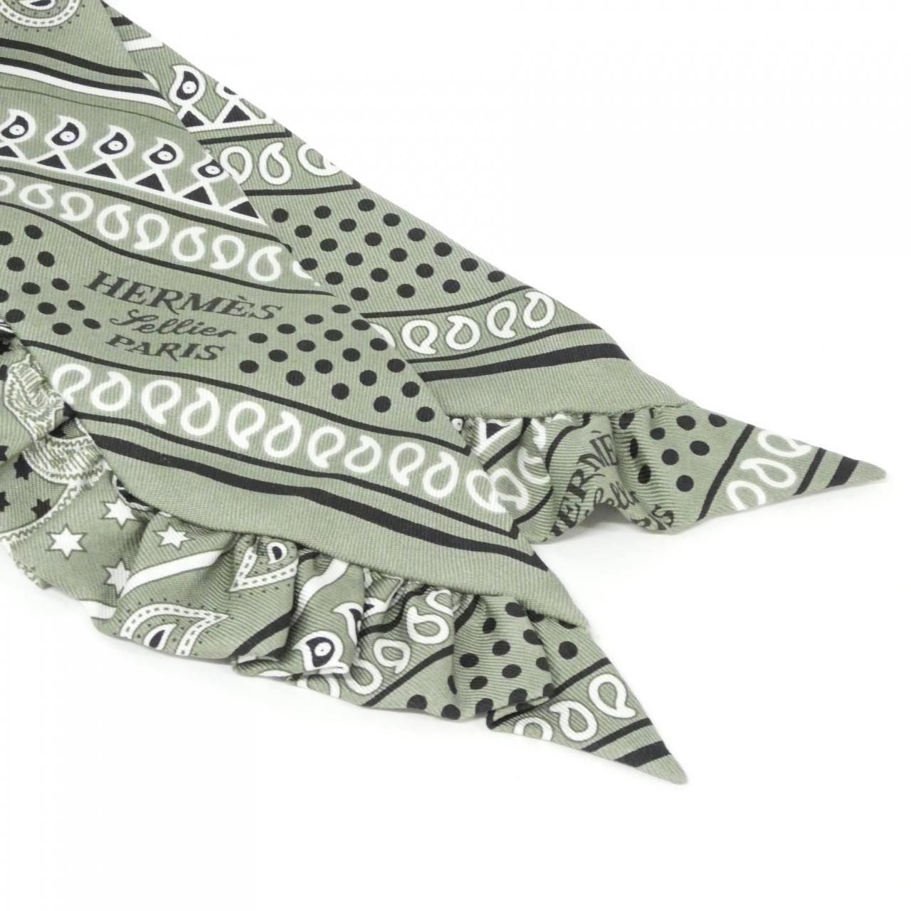 Hermes Eperon D'or Bandana Twilly Frill Scarf — view 2