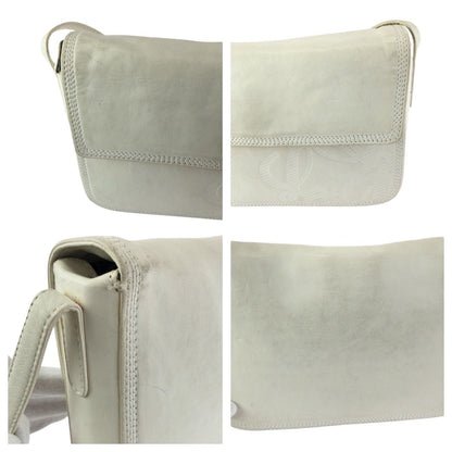 Loewe Anagram White Off Gold Leather Shoulder Bag Pochette — view 5