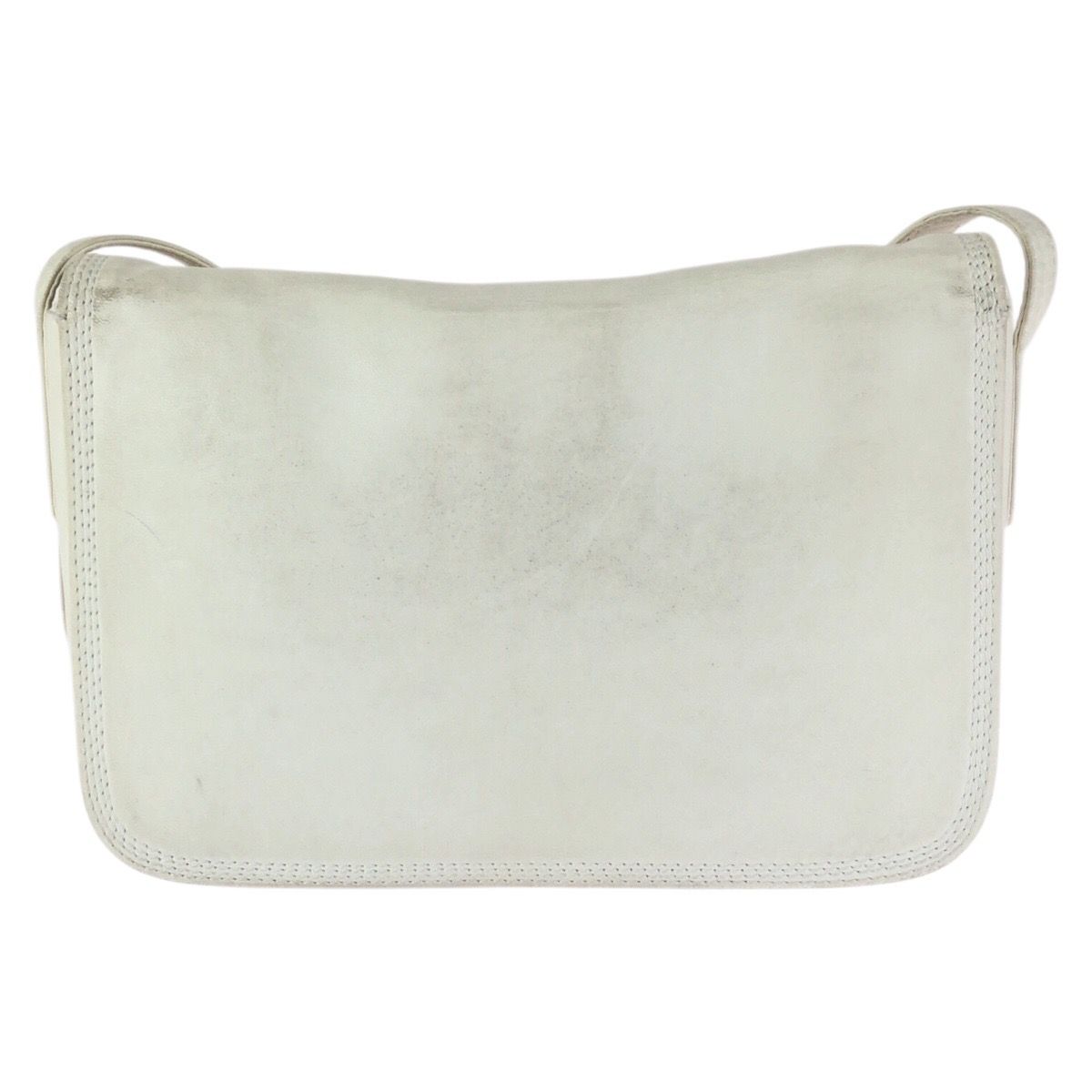 Loewe Anagram White Off Gold Leather Shoulder Bag Pochette — view 2
