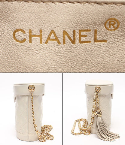 Chanel Chain Shoulder Bag Vanity Case Gold Quilted Single Lambskin — view 4