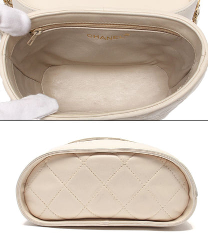 Chanel Chain Shoulder Bag Vanity Case Gold Quilted Single Lambskin — view 3