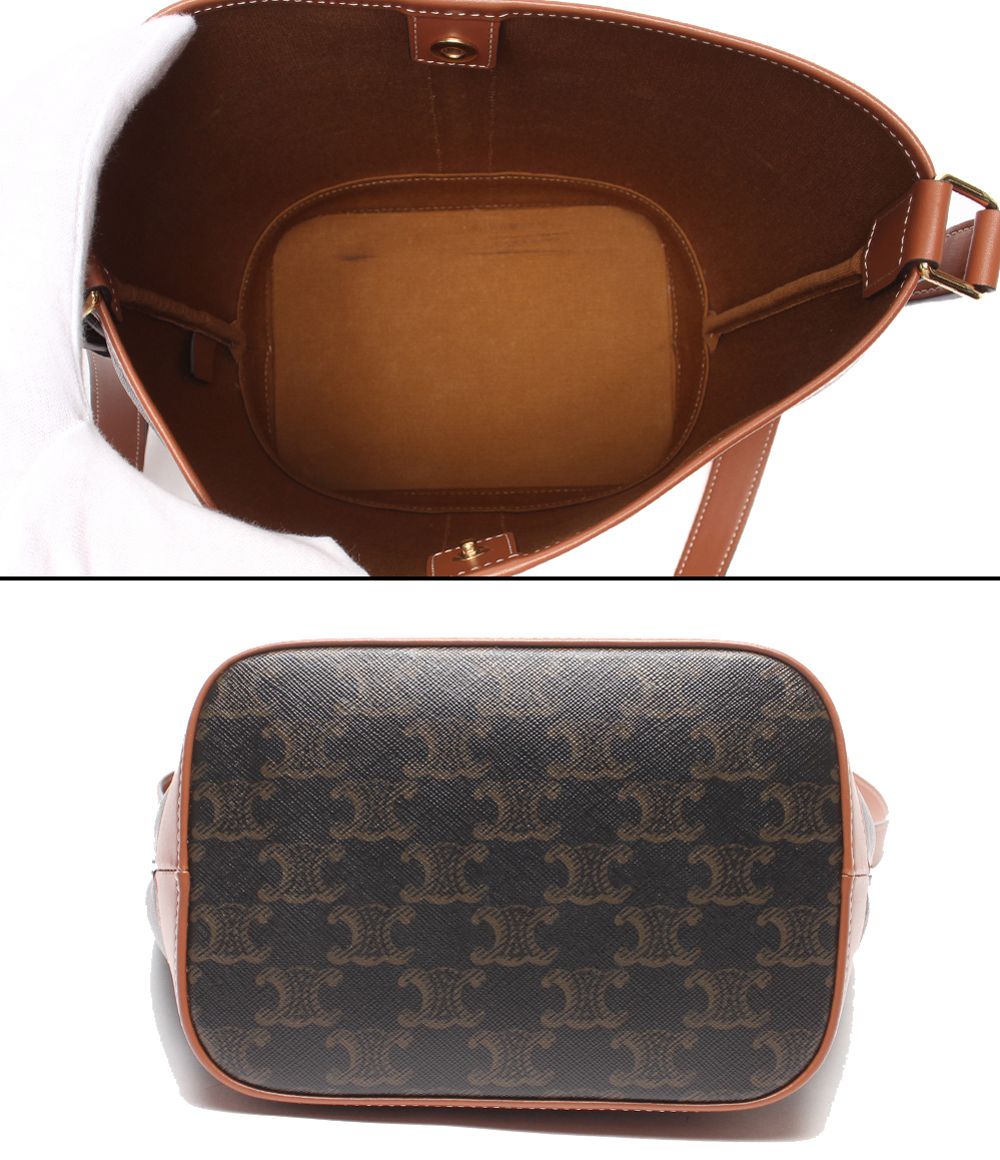 Celine Shoulder Bag Crossbody Small Bucket Triomphe Canvas — view 3