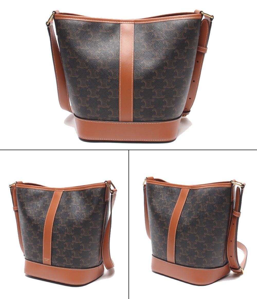Celine Shoulder Bag Crossbody Small Bucket Triomphe Canvas — view 2