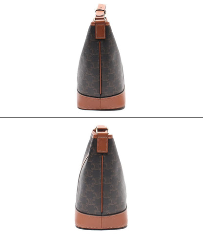 Celine Shoulder Bag Crossbody Small Bucket Triomphe Canvas — view 6