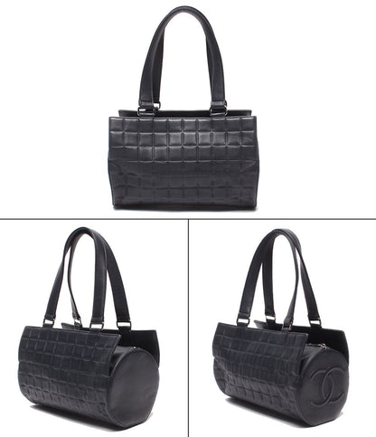 Chanel Tote Silver Choco Bar Lambskin — view 2