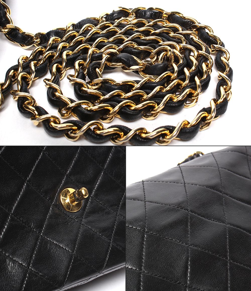 Chanel Chain Shoulder Bag Gold Quilted 20 Single Flap — view 9