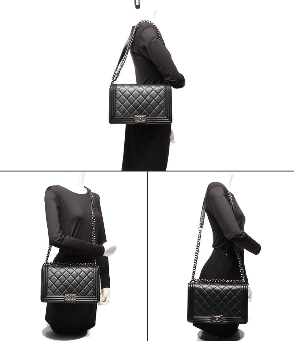 Chanel Chain Shoulder Bag Vintage Silver Smooth Leather No 19 Body 25 — view 9