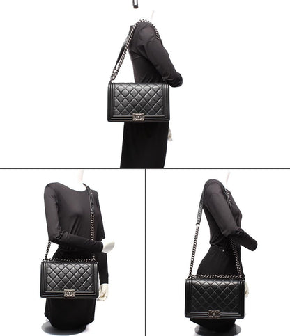 Chanel Chain Shoulder Bag Vintage Silver Smooth Leather No 19 Body 25 — view 9