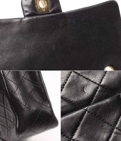 Chanel Chain Shoulder Bag Crossbody Quilted 25 Gold Double Flap Lambskin — view 8