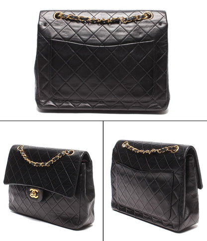 Chanel Chain Shoulder Bag Crossbody Quilted 25 Gold Double Flap Lambskin — view 2