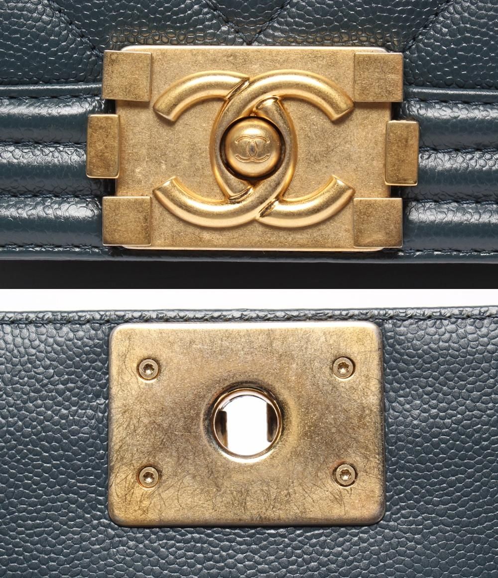 Chanel Chain Shoulder Bag 25 Gold Stitch Caviar Leather — view 6