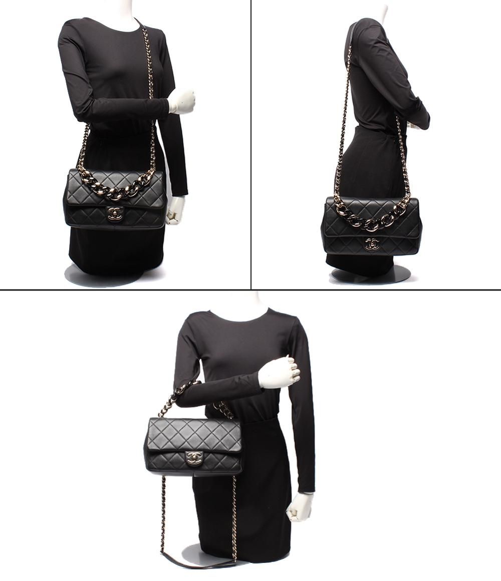 Chanel 2-Way Chain Shoulder Bag Quilted Lambskin Gold — view 9