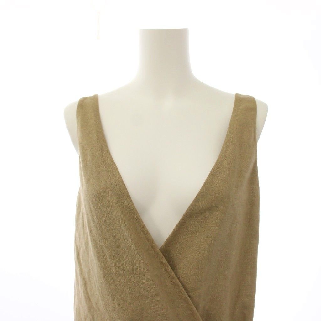 Celine Phoebe Philo Era Dress Knee Length Sleeveless Cotton Linen 34 Brown — view 6