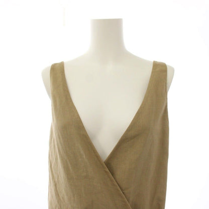 Celine Phoebe Philo Era Dress Knee Length Sleeveless Cotton Linen 34 Brown — view 6