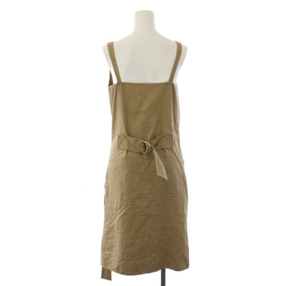 Celine Phoebe Philo Era Dress Knee Length Sleeveless Cotton Linen 34 Brown — view 3