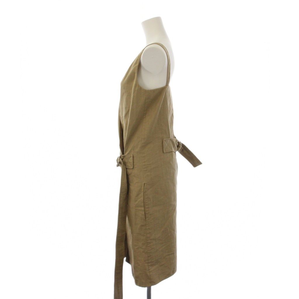 Celine Phoebe Philo Era Dress Knee Length Sleeveless Cotton Linen 34 Brown — view 2
