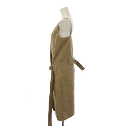 Celine Phoebe Philo Era Dress Knee Length Sleeveless Cotton Linen 34 Brown — view 2