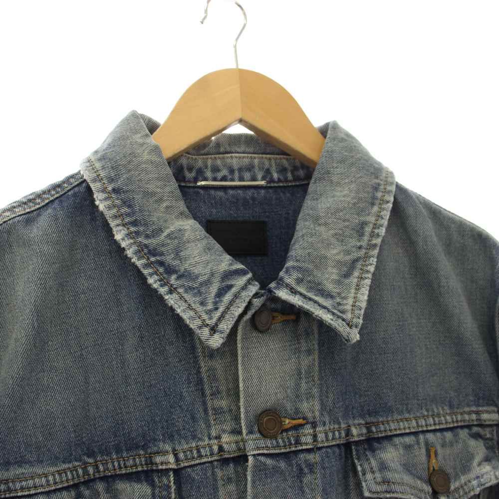 Saint Laurent Paris Denim Jacket Distressed 50 Blue — view 3
