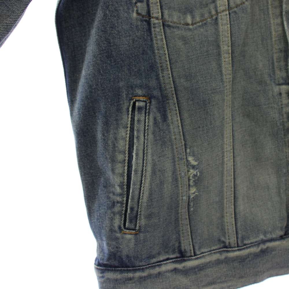 Saint Laurent Paris Denim Jacket Distressed 50 Blue — view 4