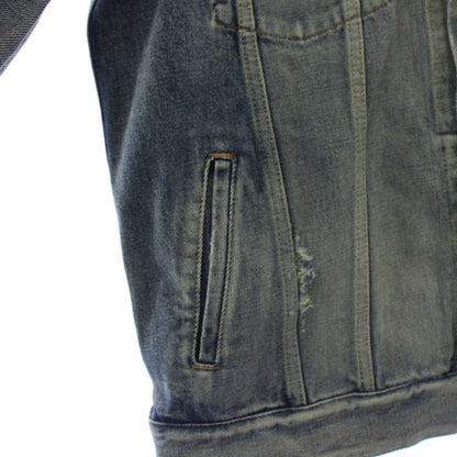 Saint Laurent Paris Denim Jacket Distressed 50 Blue — view 4