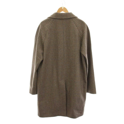 Prada Wool Coat Long Houndstooth 52 Brown Gray Black YM — view 2