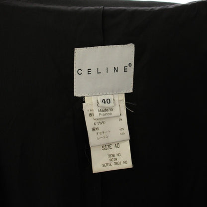 Celine Stand Collar Coat Long 40 Black — view 4