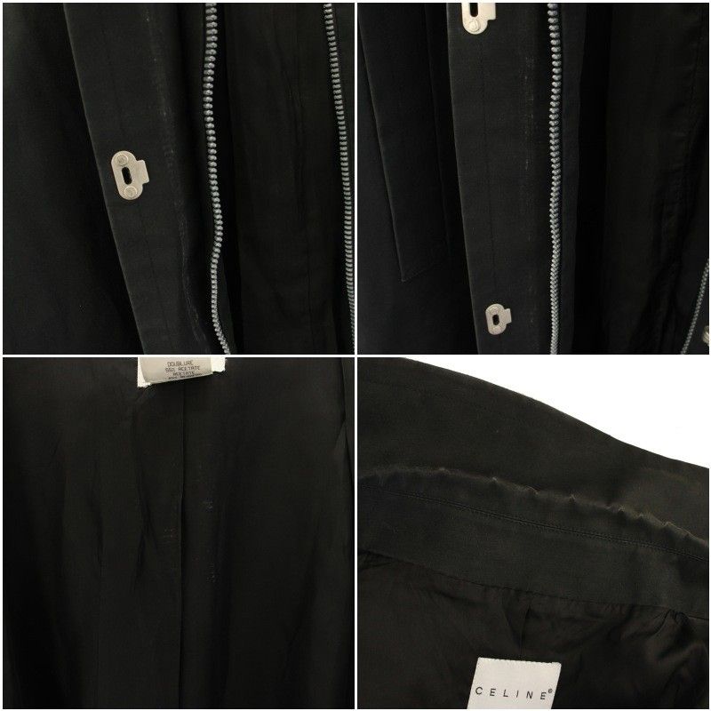 Celine Stand Collar Coat Long 40 Black — view 8