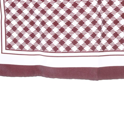 Miu Miu Miu Printed Twill Silk Scarf All Over Pattern Red White — view 4
