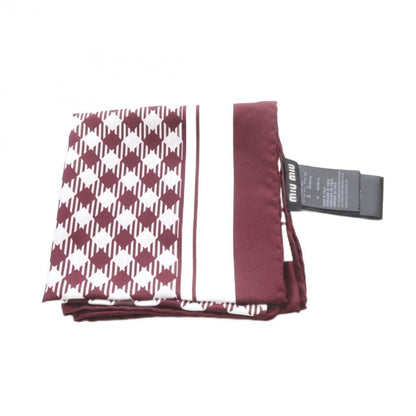 Miu Miu Miu Printed Twill Silk Scarf All Over Pattern Red White — view 2