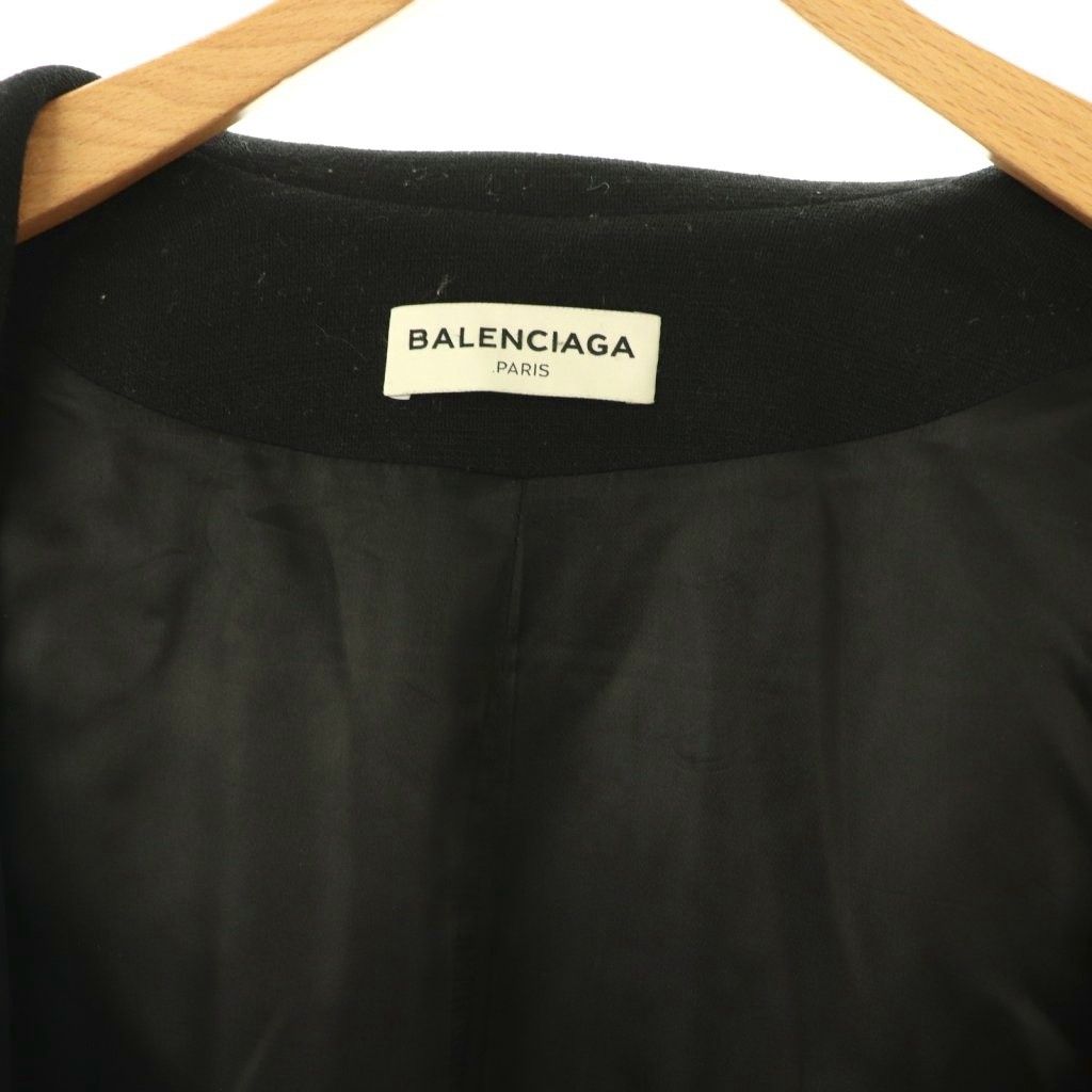 Balenciaga Wool Stencil Color Coat Long 34 Black HS — view 7