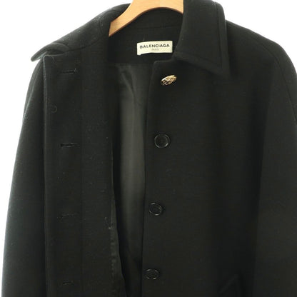 Balenciaga Wool Stencil Color Coat Long 34 Black HS — view 5