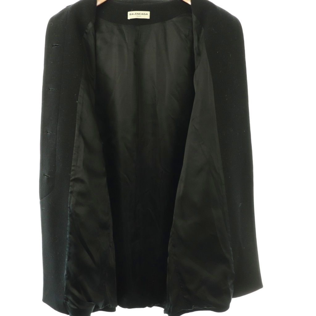 Balenciaga Wool Stencil Color Coat Long 34 Black HS — view 3