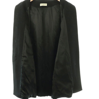 Balenciaga Wool Stencil Color Coat Long 34 Black HS — view 3