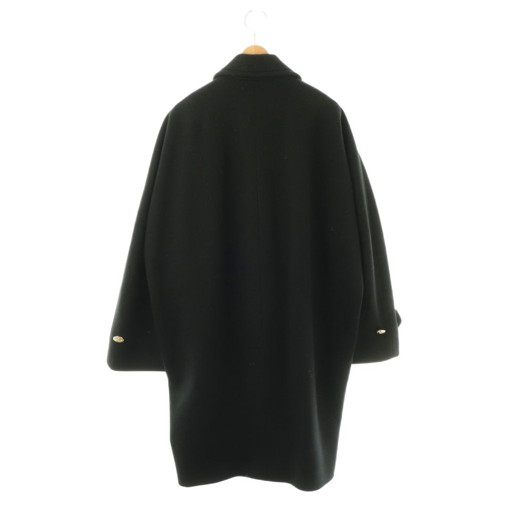 Balenciaga Wool Stencil Color Coat Long 34 Black HS — view 2