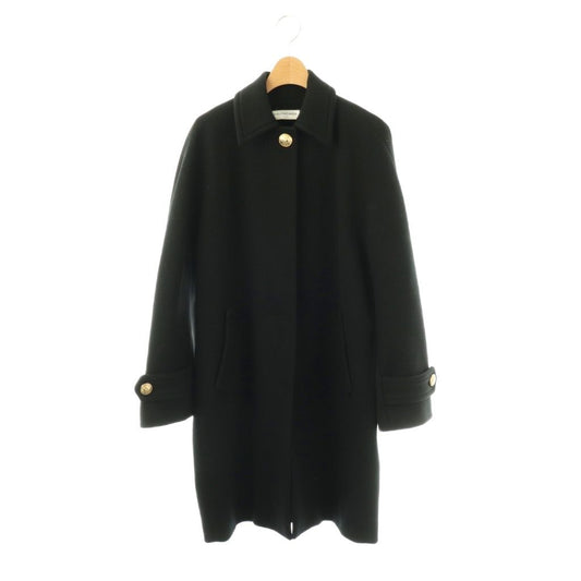 Balenciaga Wool Stencil Color Coat Long 34 Black HS