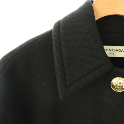 Balenciaga Wool Stencil Color Coat Long 34 Black HS — view 8
