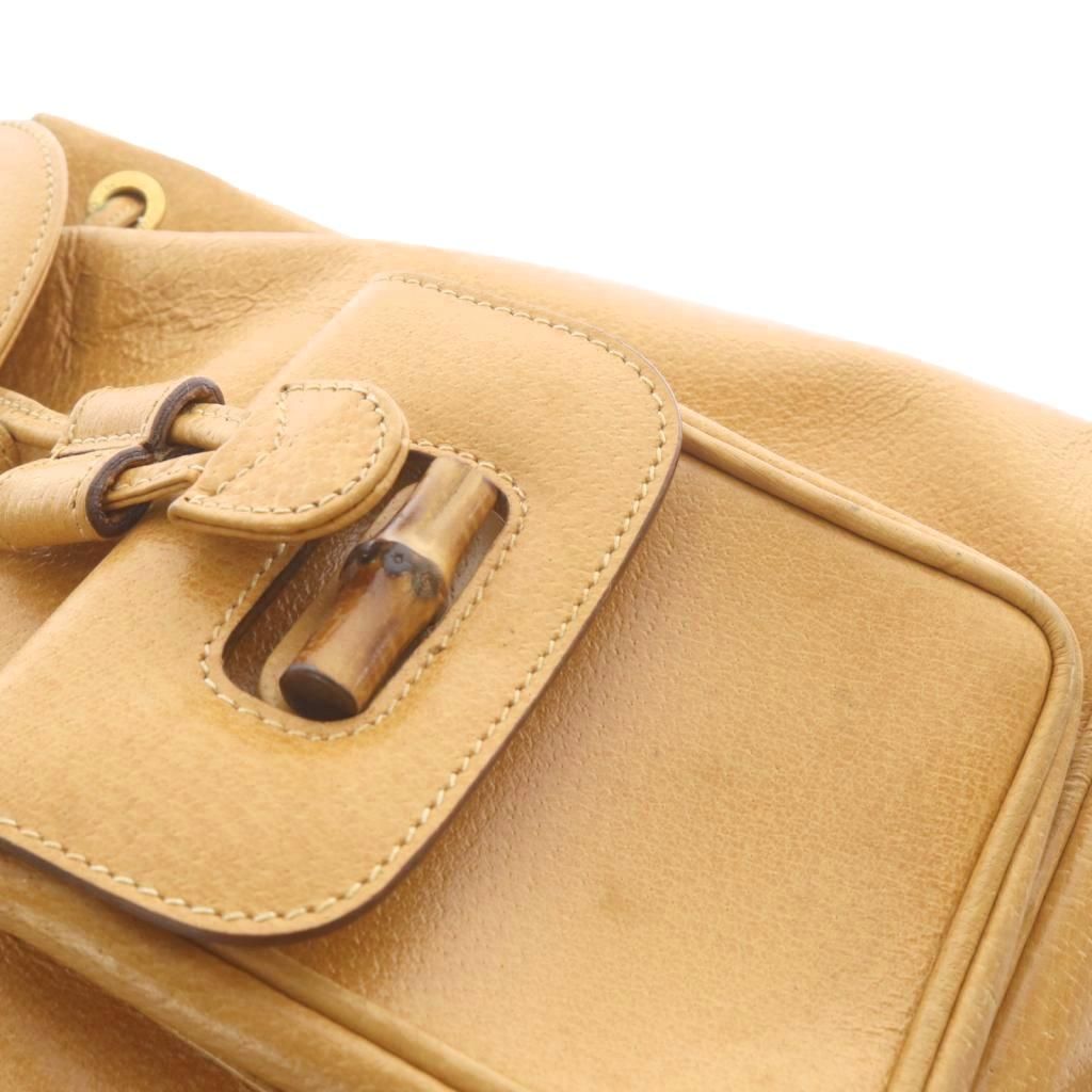 Gucci Bamboo Leather Backpack Brown — view 7