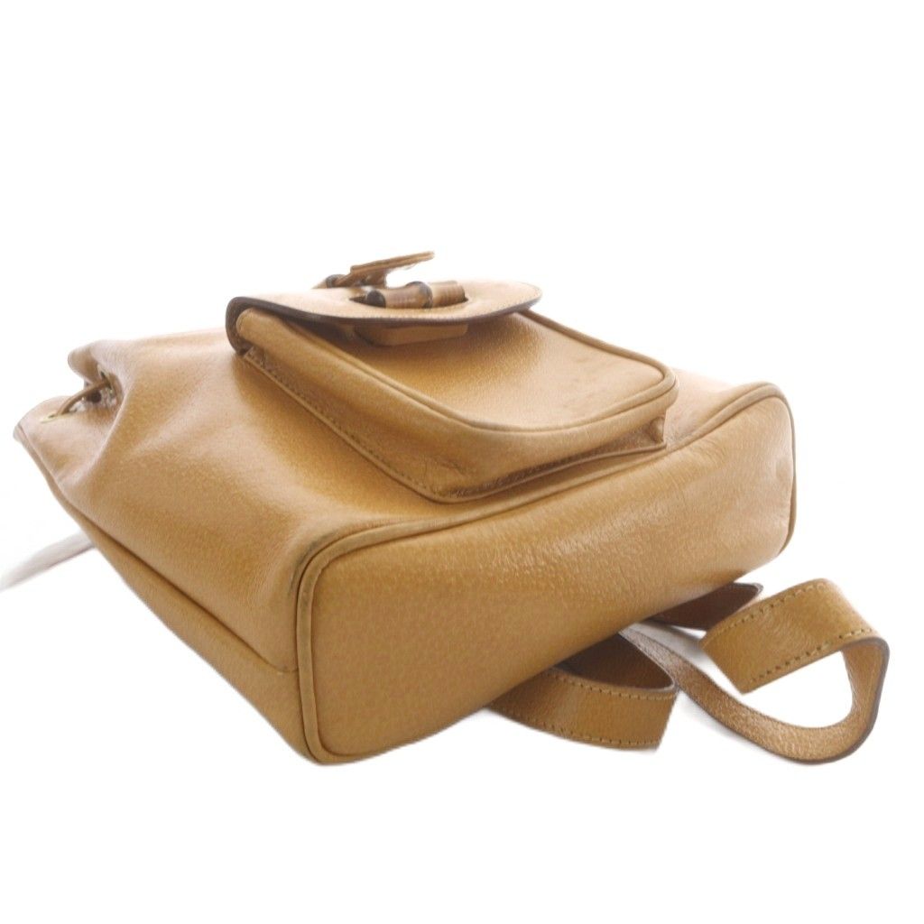 Gucci Bamboo Leather Backpack Brown — view 5