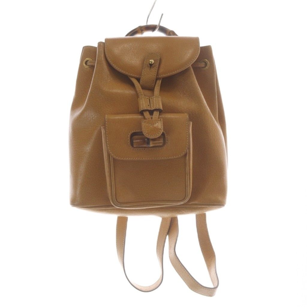 Gucci Bamboo Leather Backpack Brown
