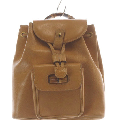 Gucci Bamboo Leather Backpack Brown — view 3