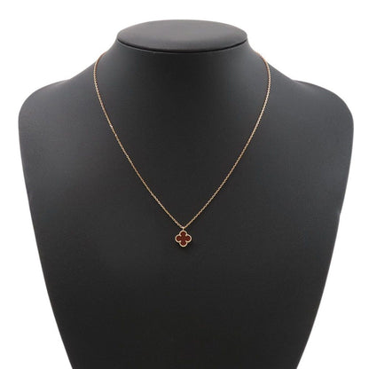Van Cleef & Arpels Necklace Sweet Alhambra Pendant Carnelian 18k Pink Gold — view 3