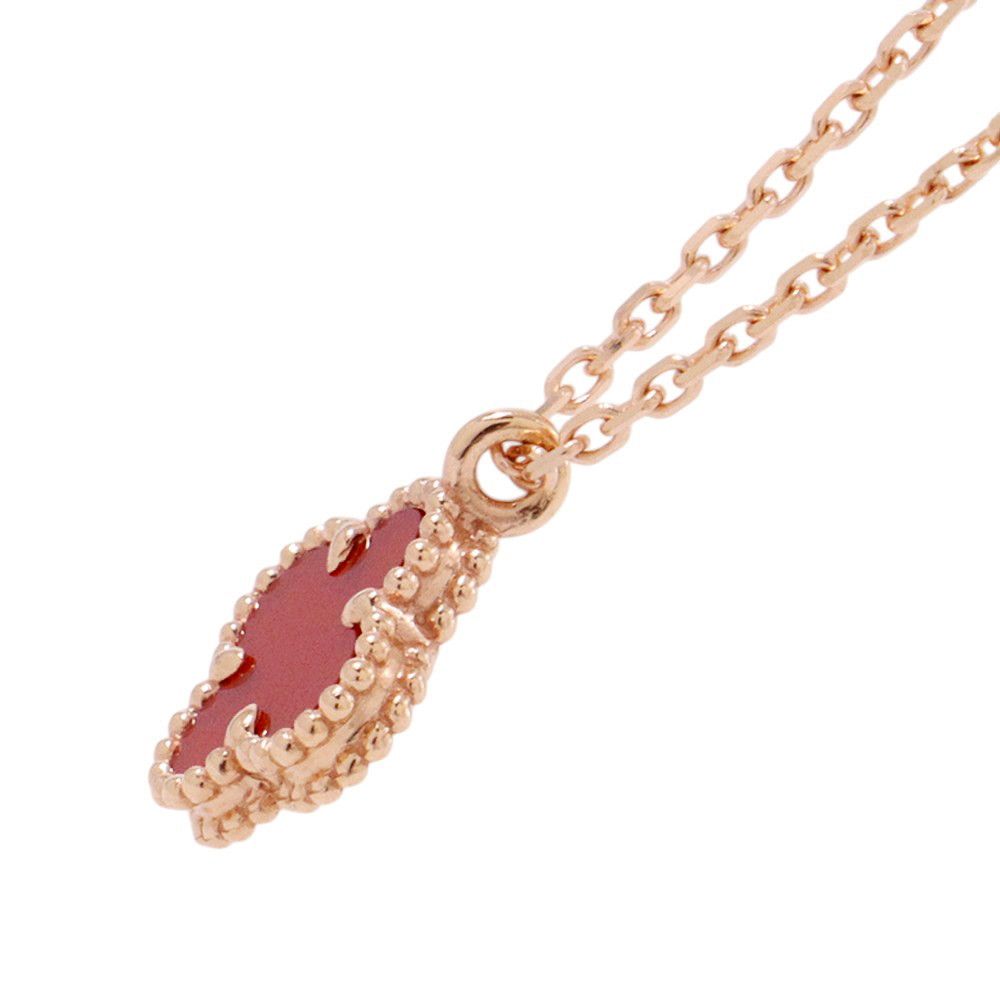 Van Cleef & Arpels Necklace Sweet Alhambra Pendant Carnelian 18k Pink Gold — view 2
