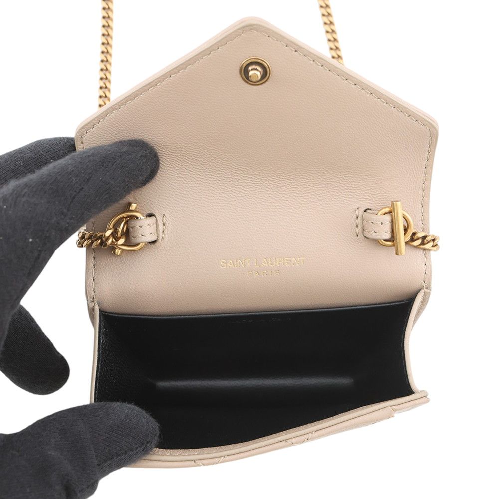 Saint Laurent Paris Chain Shoulder Bag Gay Bi Micro Leather — view 5