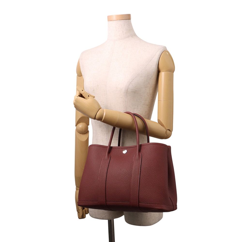 Hermes Tote Garden Party TPM Rouge Ash Silver Negonda — view 4