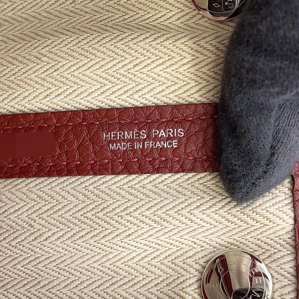 Hermes Tote Garden Party TPM Rouge Ash Silver Negonda — view 6
