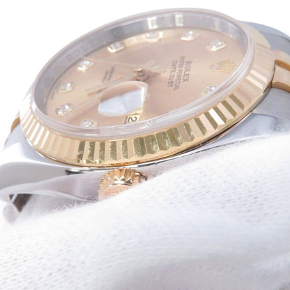 Rolex Datejust Number SS 18k Yellow Gold Watch Champagne Dial Diamond — view 4