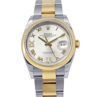 Rolex Datejust SS 18k Yellow Gold Roulette Silver Dial VI IX Diamond
